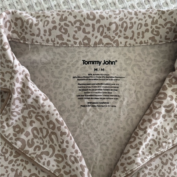 Tommy John Animal Print Pajama Set - Cream and Brown - Picture 2 of 3